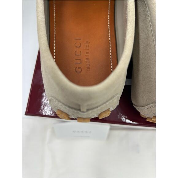 Men\'s Gucci suede oatmeal horse bit driver loafers size 9 fits 9.5US main image 10
